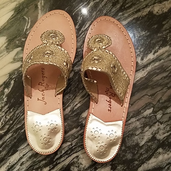 Jack Rogers Sparkle Platinum and Gold Sandals - Picture 6 of 7